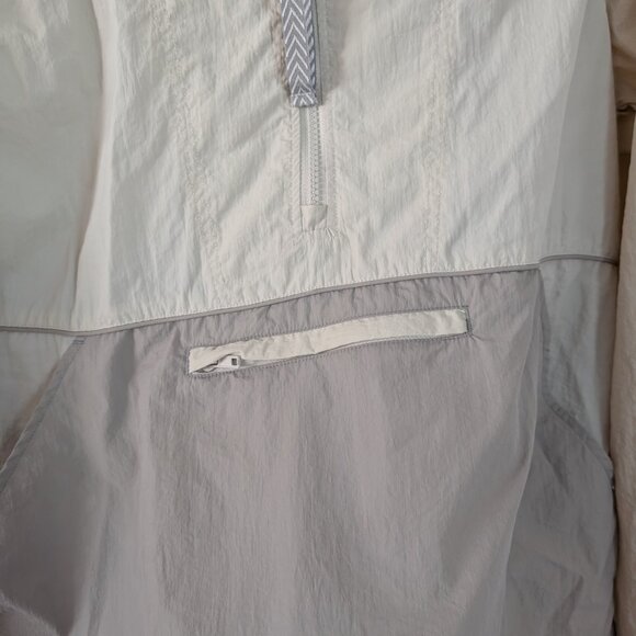 Thread & Supply Beige Light Half Zip Pullover Windbreaker with Hood - Size L - Picture 5 of 11